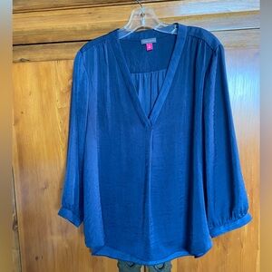 Vince Camuto blue shirt -3/4 sleeve. Very flattering.